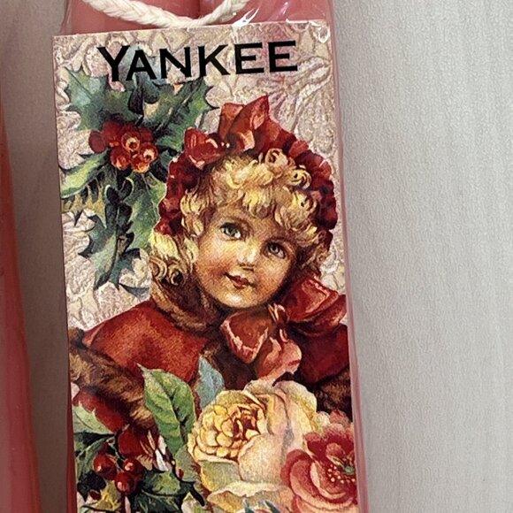 Retired Yankee Taper Candles x 4 sets 8" Sweet Briar Georgia Peach Garland Rose - Picture 9 of 16